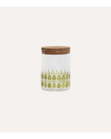 Bote de Cristal con Tapa de Corcho y Diseño de Fruta