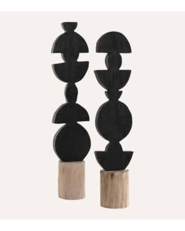 Figura Decorativa Abstracta de Madera de Mango