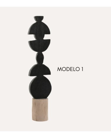 Figura Decorativa Abstracta de Madera de Mango
