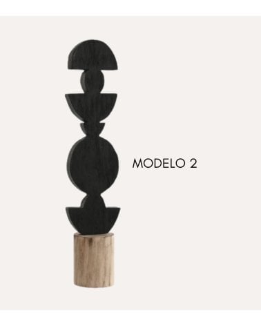 Figura Decorativa Abstracta de Madera de Mango
