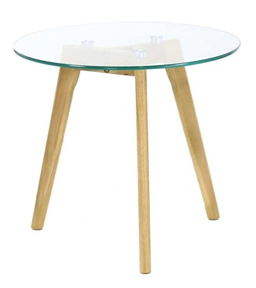 Mesa de Centro de Cristal con Tres Patas