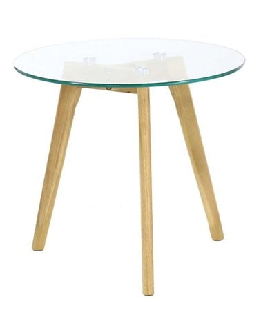 Mesa de Centro de Cristal con Tres Patas