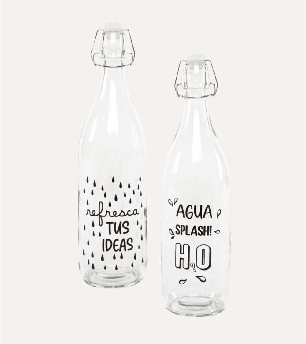 Botella de Agua con Diseño de Cristal