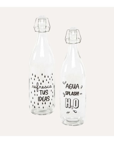 Botella de Agua con Diseño de Cristal