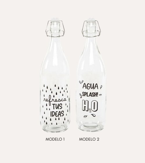 Botella de Agua con Diseño de Cristal
