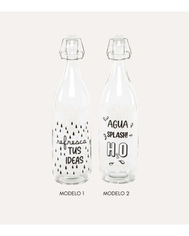 Botella de Agua con Diseño de Cristal