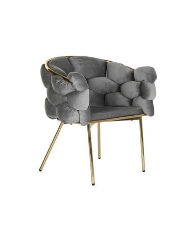 Sillón Nudos de Terciopelo con Pata Dorada