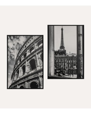 Cuadro de Ciudad a Blanco y Negro de Impresión