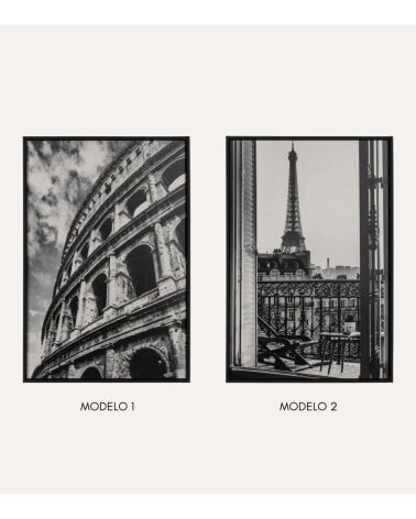 Cuadro de Ciudad a Blanco y Negro de Impresión