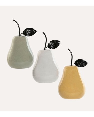 Figura de Pera Decorativa de Porcelana