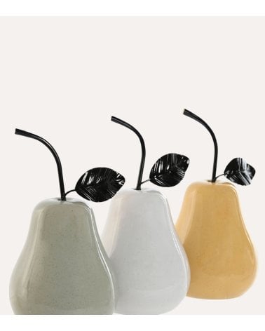 Figura de Pera Decorativa de Porcelana