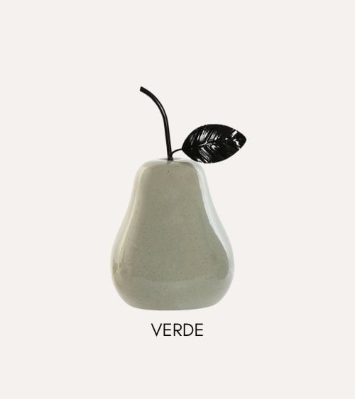 Figura de Pera Decorativa de Porcelana