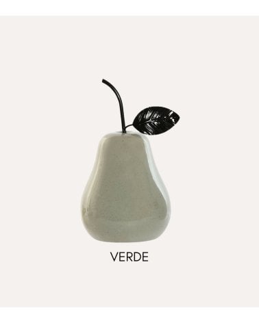 Figura de Pera Decorativa de Porcelana