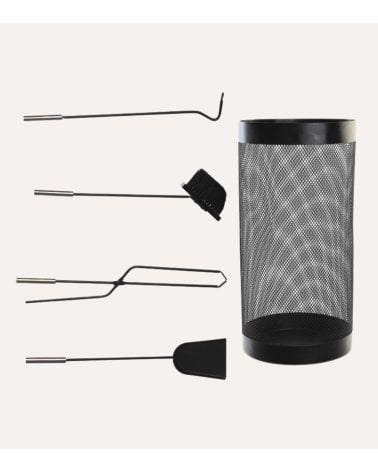 Set para Chimenea de 4 Piezas de Acero Inox