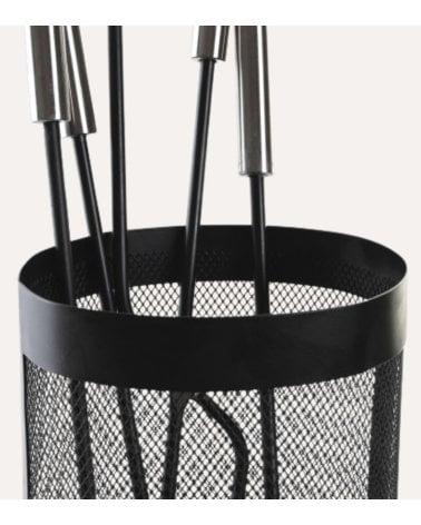 Set para Chimenea de 4 Piezas de Acero Inox