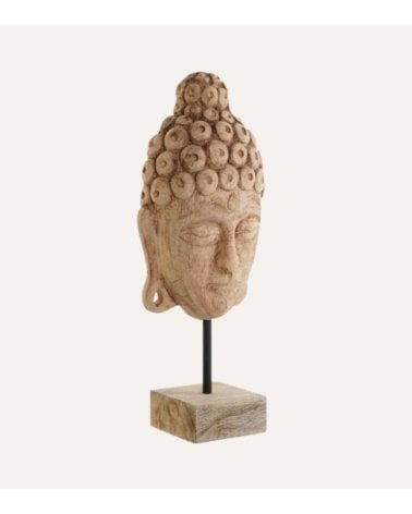 Figura Cabeza de Buda de Madera de Mango