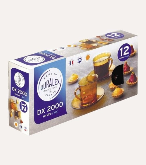 Set de 6 Tazas y Platos Ambar Lys de Duralex