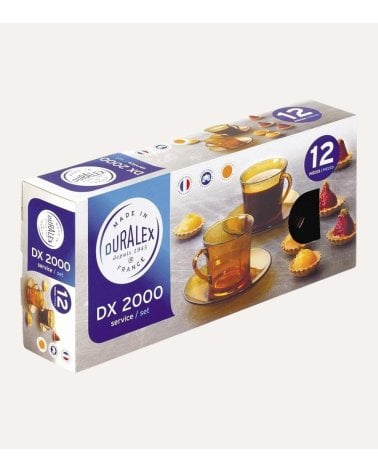 Set de 6 Tazas y Platos Ambar Lys de Duralex