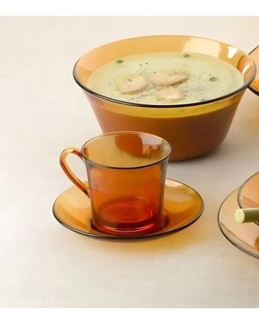 Set de 6 Tazas y Platos Ambar Lys de Duralex