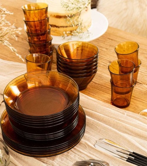 Compra Vajilla Duralex Ambar Lys 44 Piezas Ideal para tu Hogar