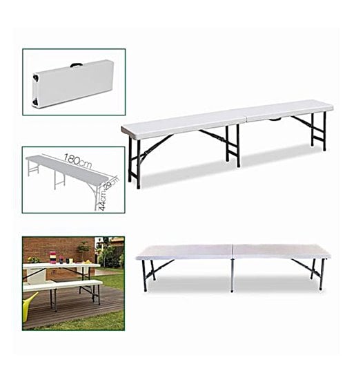 Banco Plegable de PVC y Aluminio color Blanco