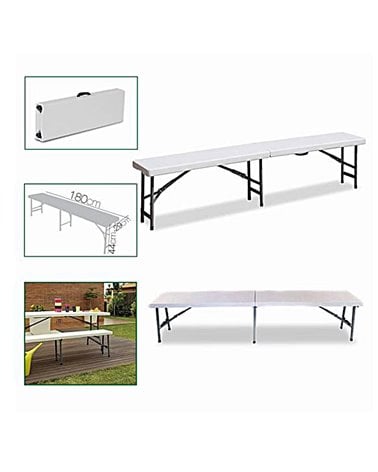 Banco Plegable de PVC y Aluminio color Blanco