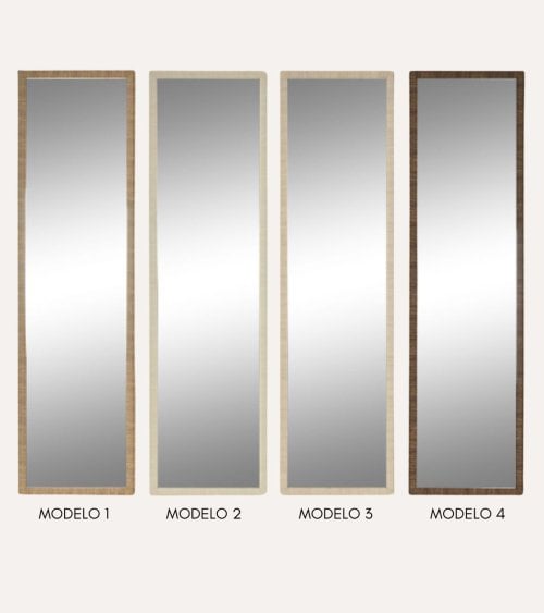 Espejo de Pie con Marco Estilo Madera