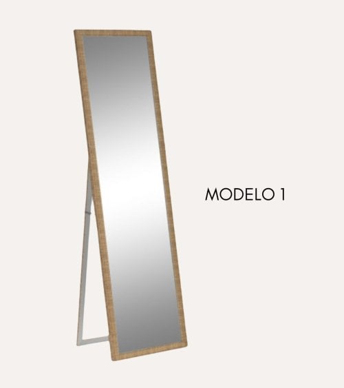 Espejo de Pie con Marco Estilo Madera