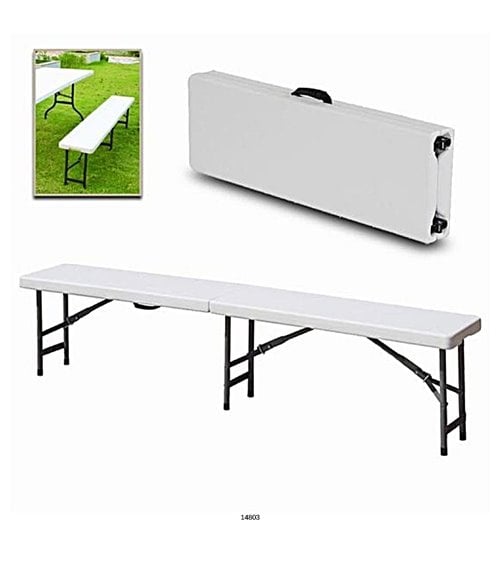 Banco Plegable de PVC y Aluminio color Blanco