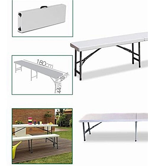 Banco Plegable de PVC y Aluminio color Blanco