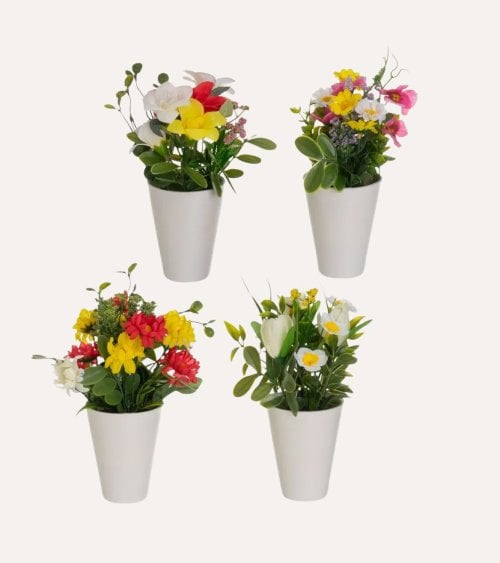 Ramo Artificial en Maceta Alta de Plástico
