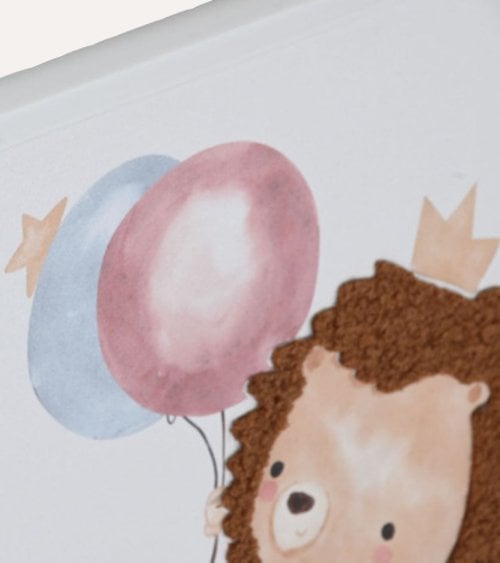 Cuadro Infantil Animalito en las Nubes con Textura