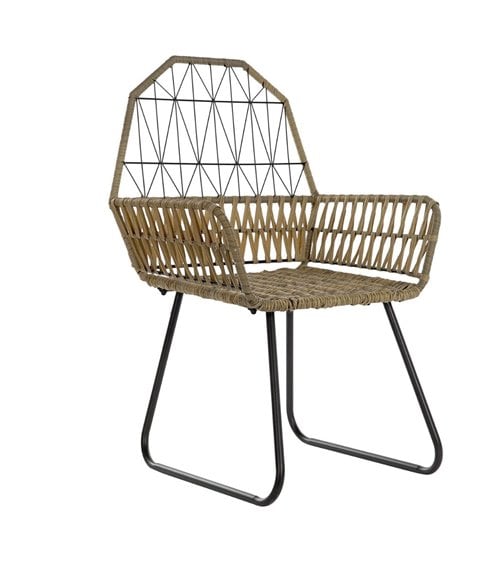 Silla de Ratán con Estructura Metálica