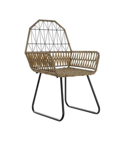 Silla de Ratán con Estructura Metálica