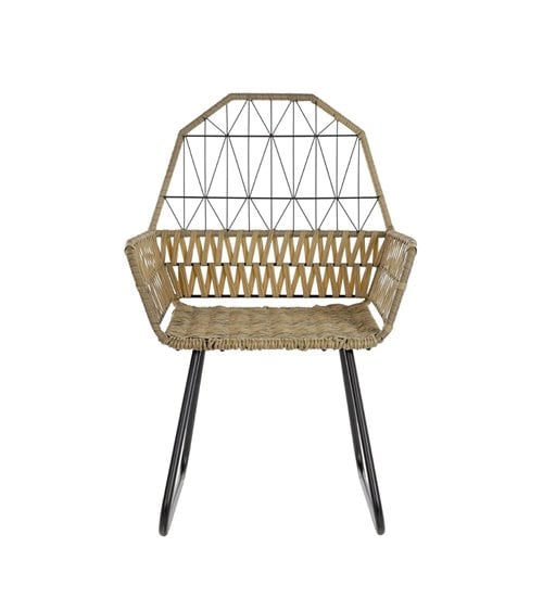 Silla de Ratán con Estructura Metálica
