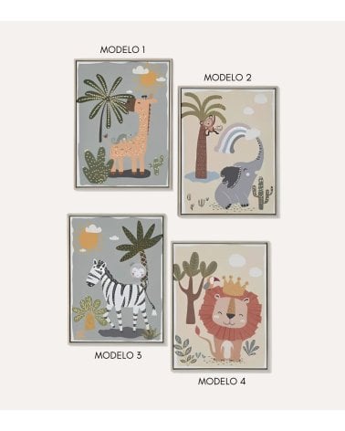 Cuadro Infantil Safari Brillante