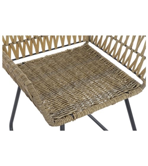 Silla de Ratán con Estructura Metálica