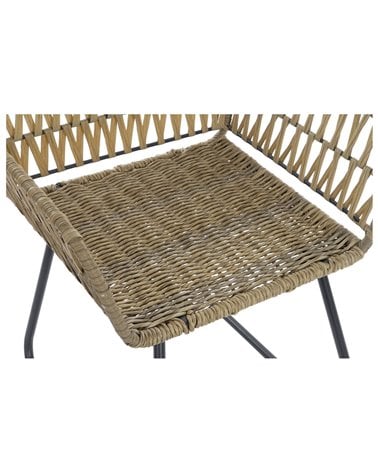 Silla de Ratán con Estructura Metálica