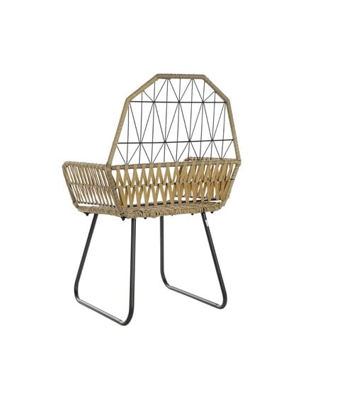 Silla de Ratán con Estructura Metálica