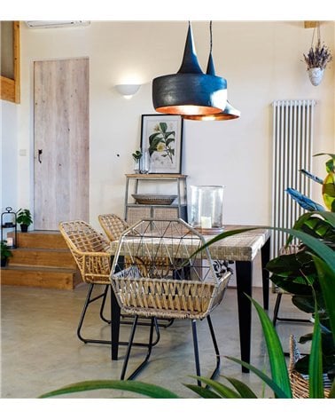 Silla de Ratán con Estructura Metálica