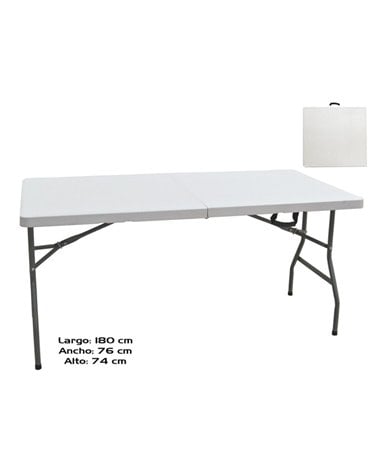 Mesa Plegable de PVC y Aluminio color Blanco