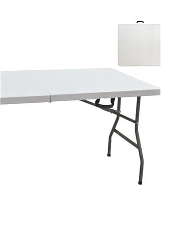 Mesa Plegable de PVC y Aluminio color Blanco
