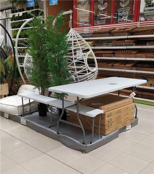 Mesa Plegable de PVC y Aluminio color Blanco