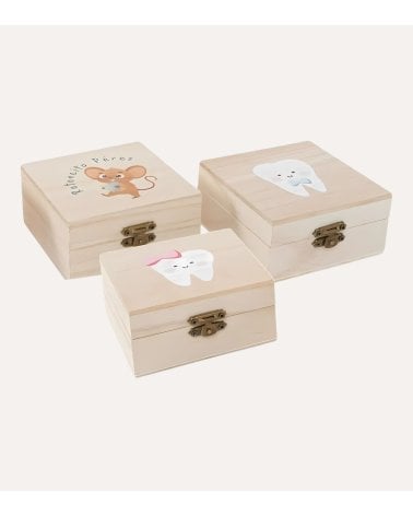 Cajita para Dientes Ratoncito Pérez de Madera