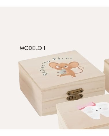 Cajita para Dientes Ratoncito Pérez de Madera