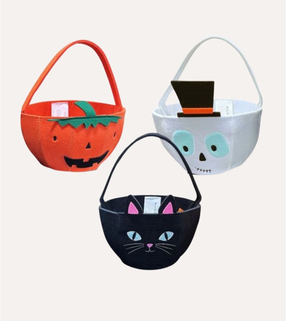 Cesta de Fieltro con Asa de Halloween