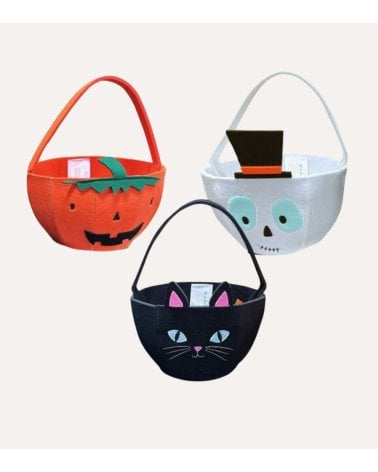 Cesta de Fieltro con Asa de Halloween