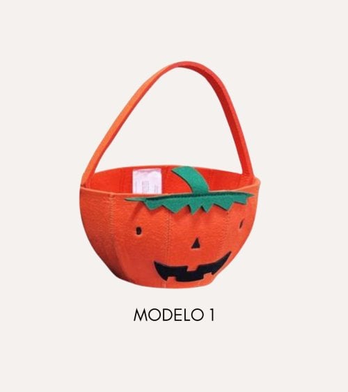 Cesta de Fieltro con Asa de Halloween
