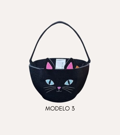 Cesta de Fieltro con Asa de Halloween