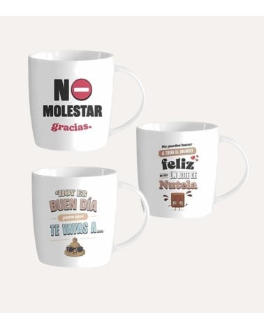 Taza de Cerámica Blanca con Mensaje Irónico
